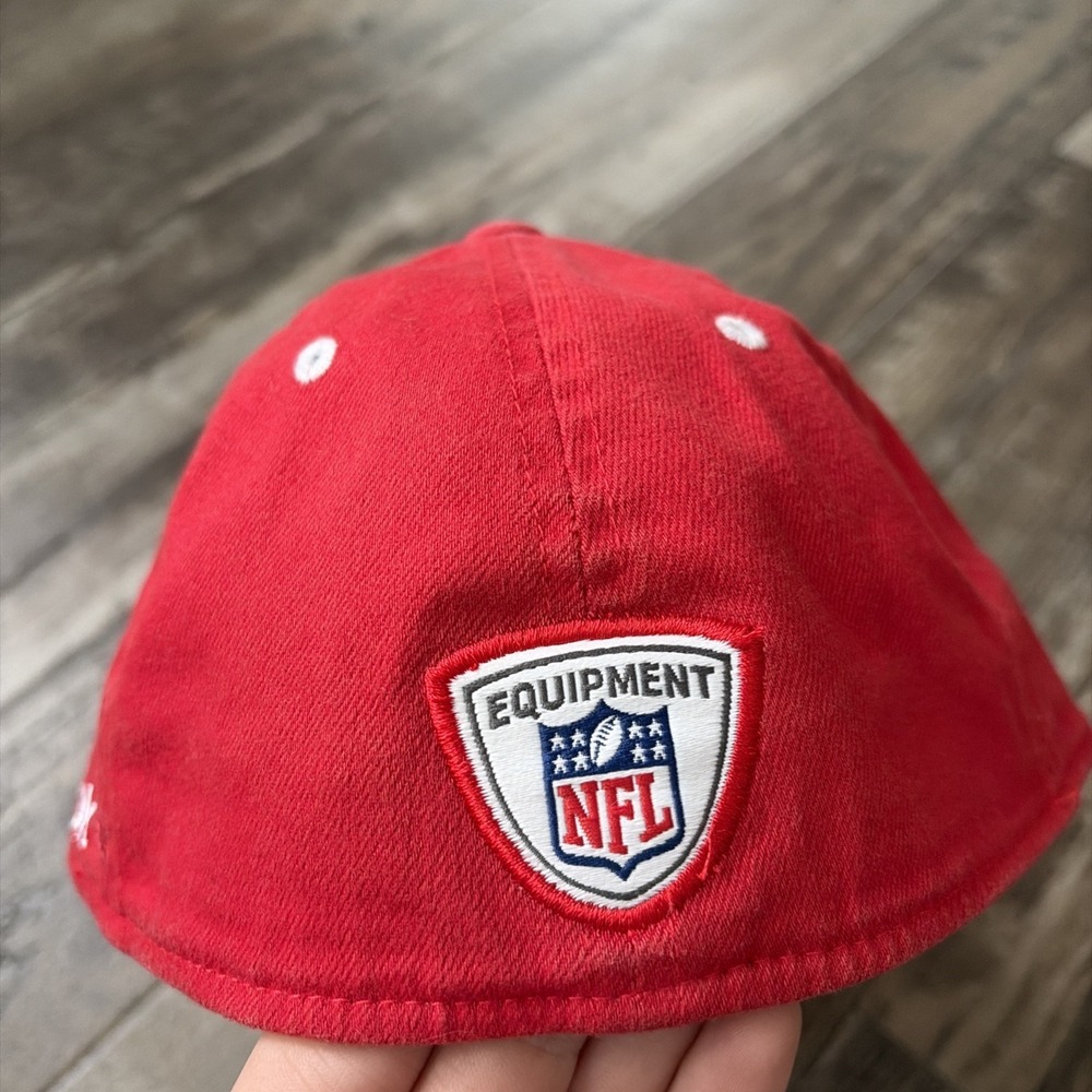 Vintage Reebok Kansas City Chiefs On‎ Field Fitted  Hat Spellout S/M - Picture 4 of 7